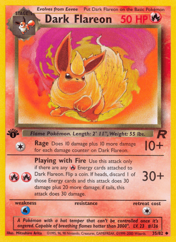 Dark Flareon 35/82 Team Rocket English Pokémon card