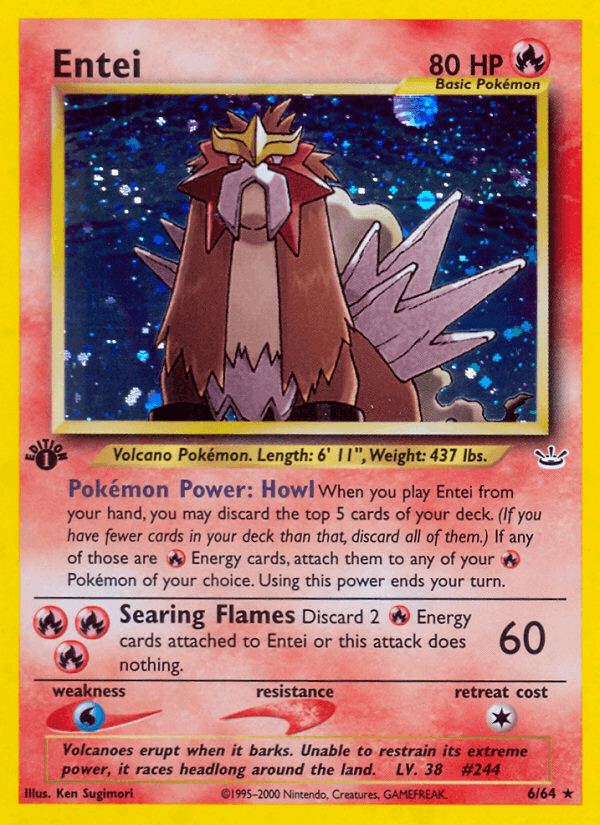 Entei 6 Neo Revelation English Pokemon card