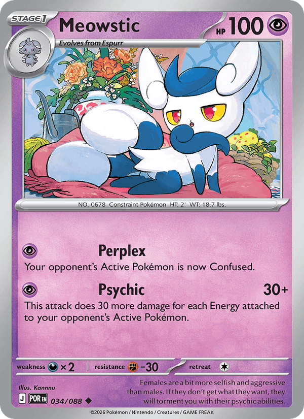 Meowstic 34/88 Perfect Order English Pokémon card