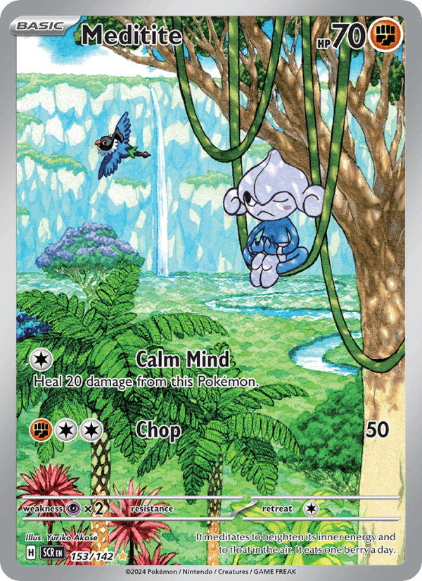 Meditite 153/142 Stellar Crown English Pokémon card