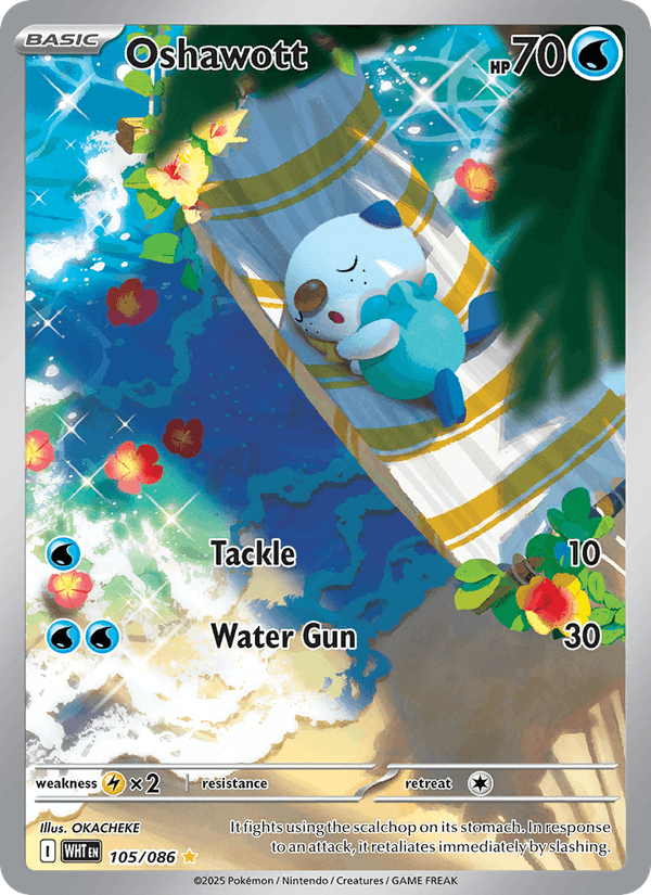 Oshawott 105/86 White Flare English Pokémon card