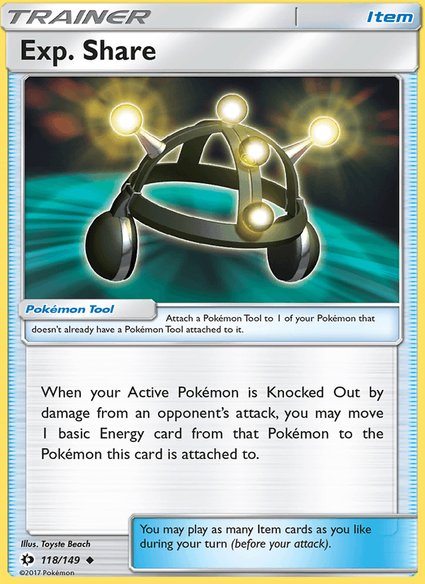 Exp. Share 118/149 Sun & Moon Base Set English Pokémon card