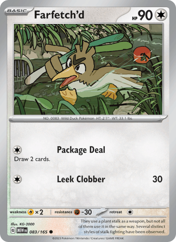 Farfetch'd 83/165 151 English Pokémon card
