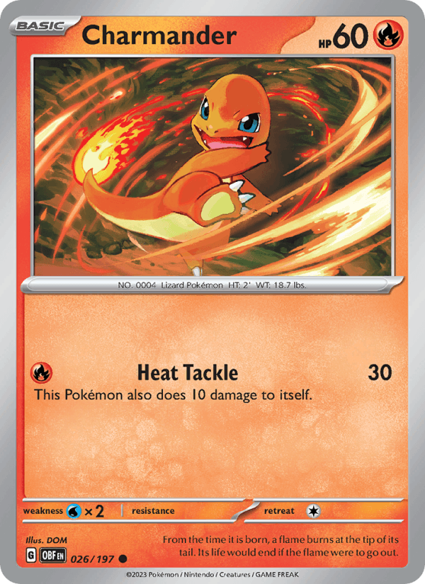 Charmander 26/197 Obsidian Flames English Pokémon card