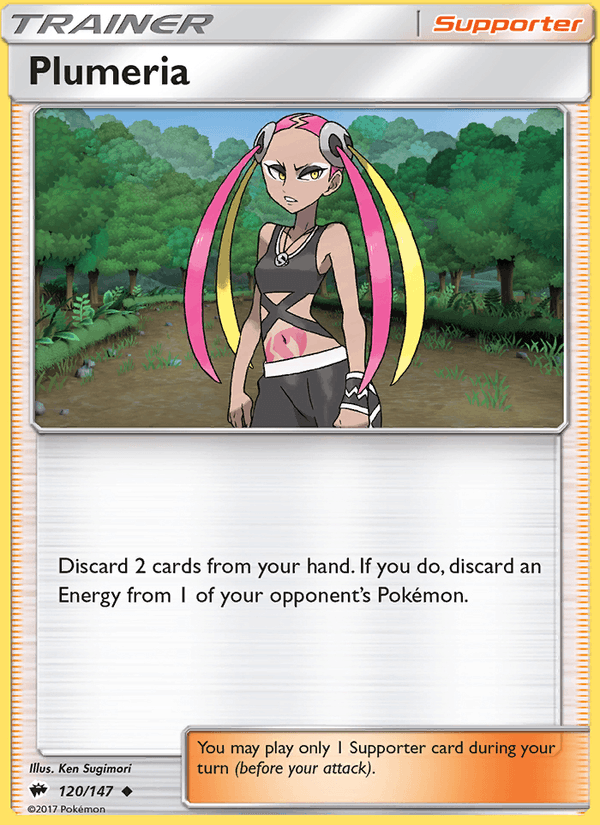 Plumeria 120/147 Burning Shadows English Pokémon card