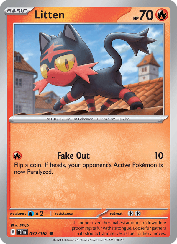 Litten 32/162 Temporal Forces English Pokémon card