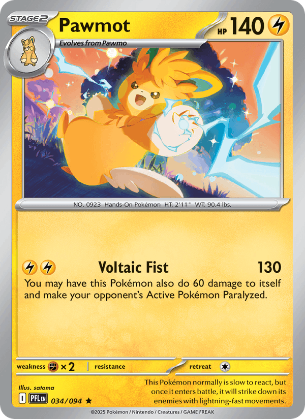 Pawmot 34/94 Phantasmal Flames English Pokémon card