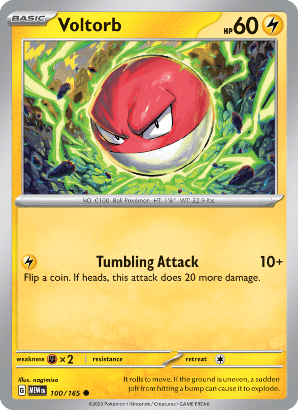 Voltorb 100/165 151 English Pokémon card