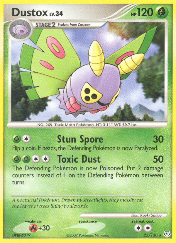 Dustox 25/130 Diamond & Pearl English Pokémon card
