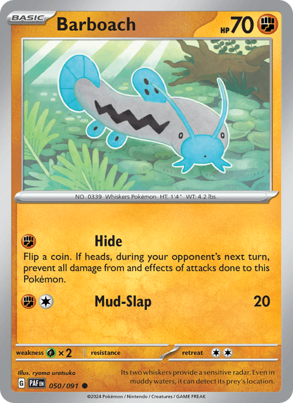 Barboach 50/91 Paldean Fates English Pokémon card