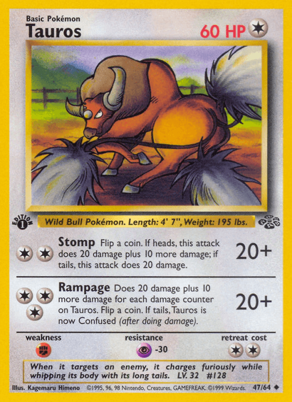 Tauros 47/64 Jungle English Pokémon card