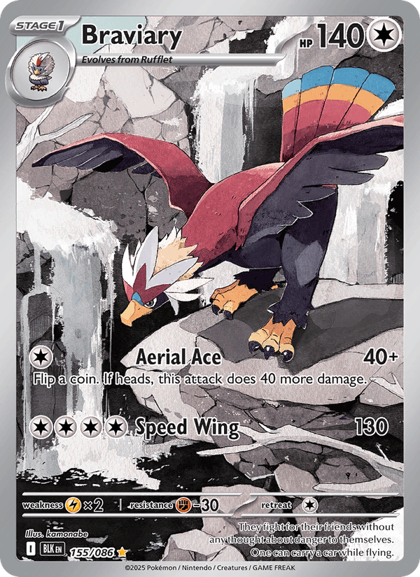 Braviary 155/86 Black Bolt English Pokémon card
