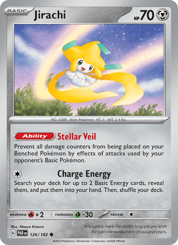 Jirachi 126/182 Paradox Rift English Pokémon card