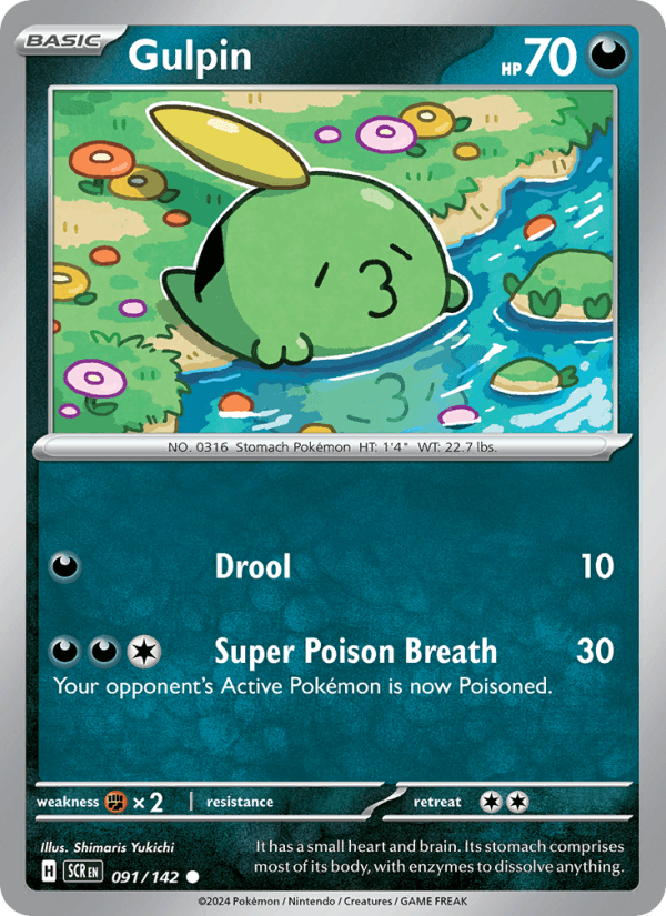 Gulpin 91/142 Stellar Crown English Pokémon card
