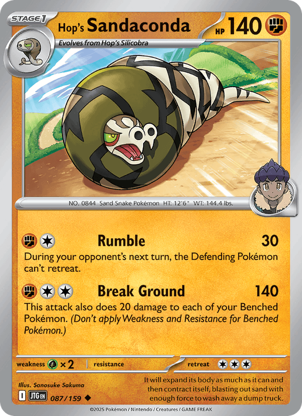 Hop's Sandaconda 87/159 Journey Together English Pokémon card