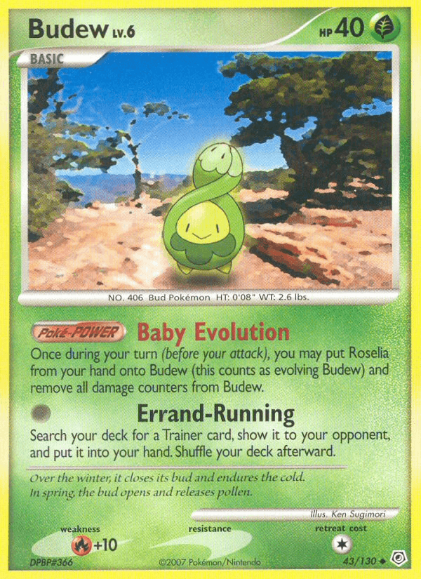 Budew 43/130 Diamond & Pearl English Pokémon card