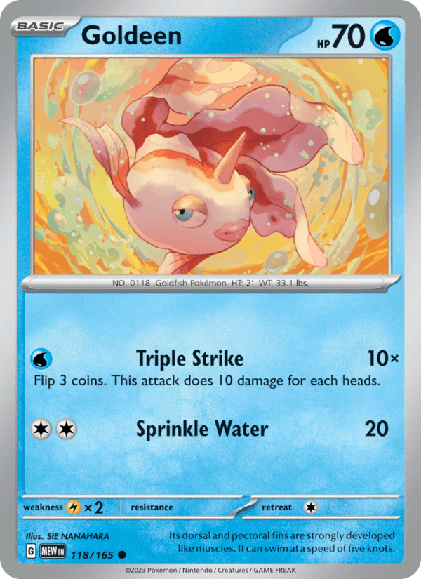 Goldeen 118/165 151 English Pokémon card