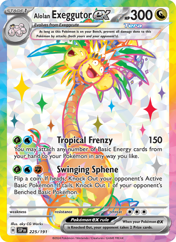 Alolan Exeggutor ex 225/191 Surging Sparks English Pokémon card