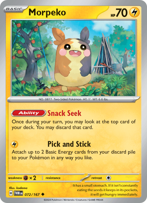 Morpeko 72/167 Twilight Masquerade English Pokémon card