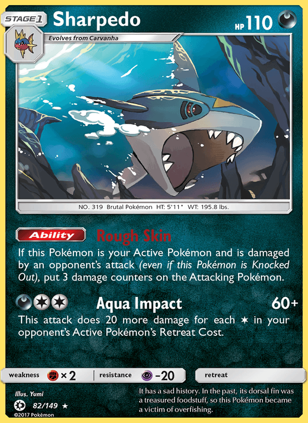 Sharpedo 82/149 Sun & Moon Base Set English Pokémon card