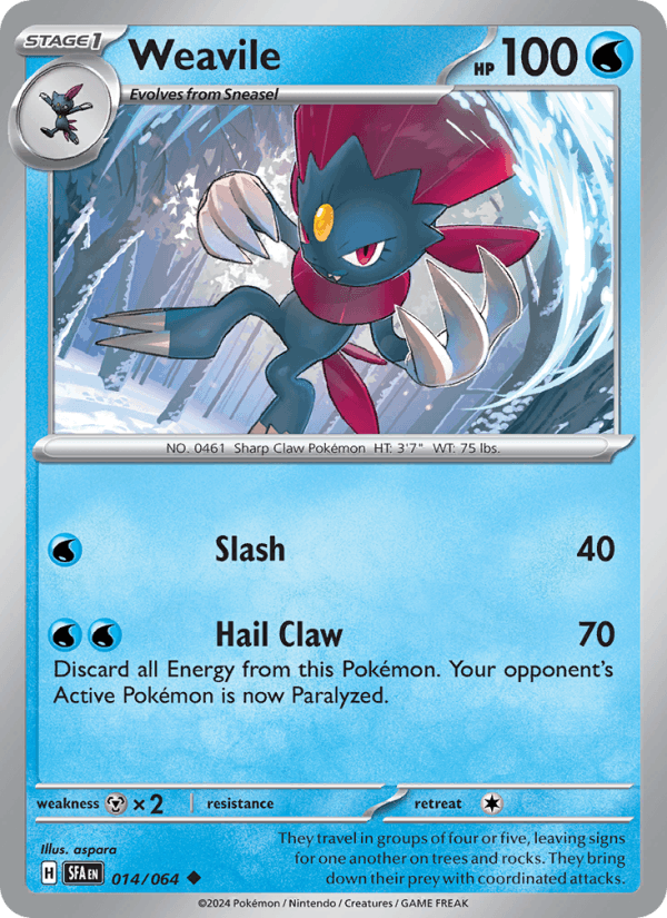 Weavile 14/64 Shrouded Fable English Pokémon card