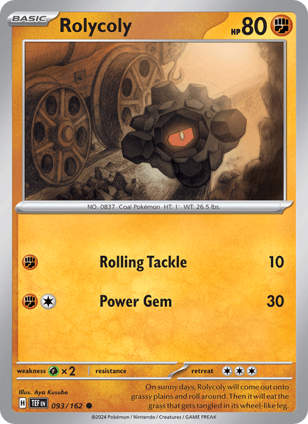 Rolycoly 93/162 Temporal Forces English Pokémon card