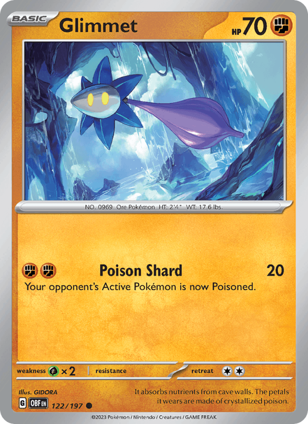 Glimmet 122/197 Obsidian Flames English Pokémon card