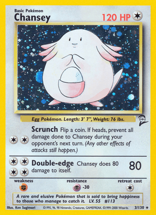 Chansey 3/130 Base Set 2 English Pokémon card