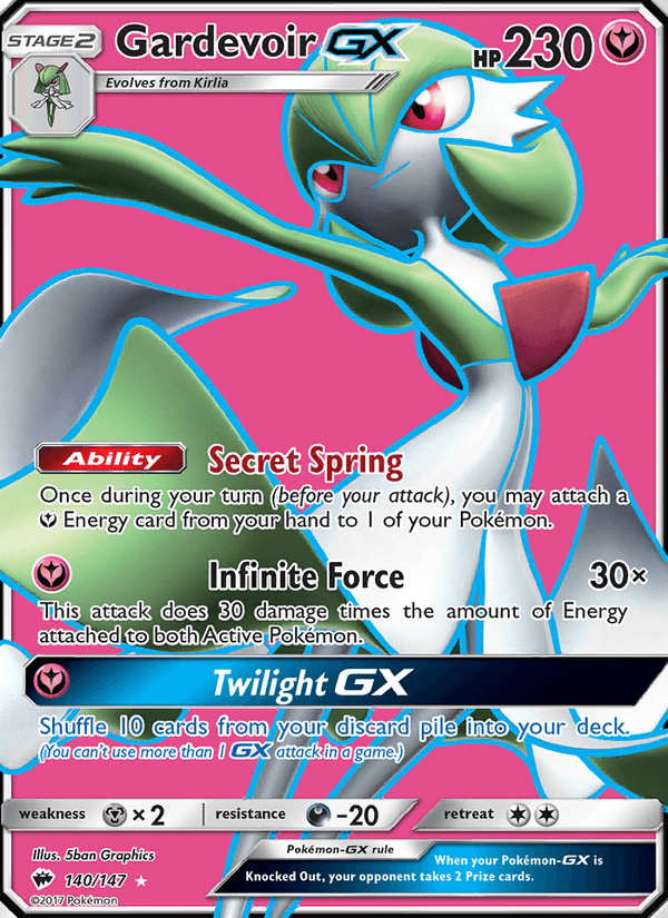 Gardevoir GX 140/147 Burning Shadows English Pokémon card