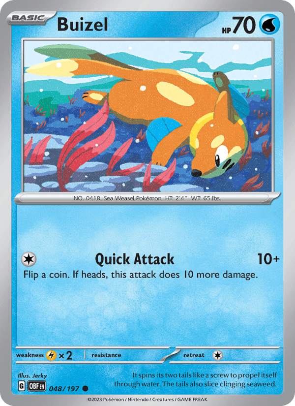 Buizel 48/197 Obsidian Flames English Pokémon card