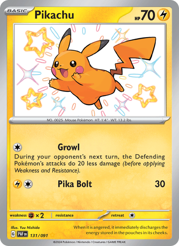 Pikachu 131/91 Paldean Fates English Pokémon card