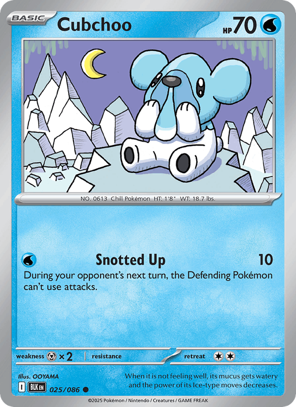 Cubchoo 25/86 Black Bolt English Pokémon card