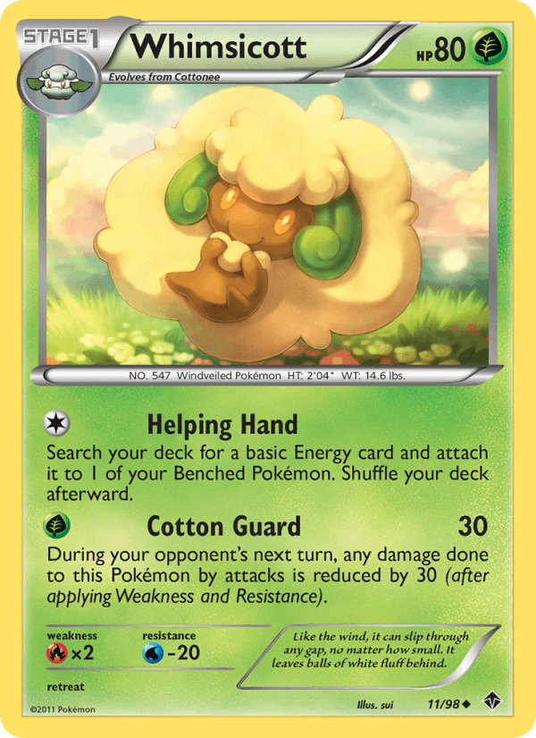 Whimsicott 11/98 Emerging Powers English Pokémon card