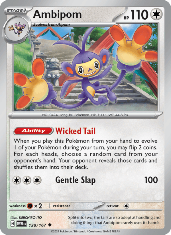 Ambipom 138/167 Twilight Masquerade English Pokémon card