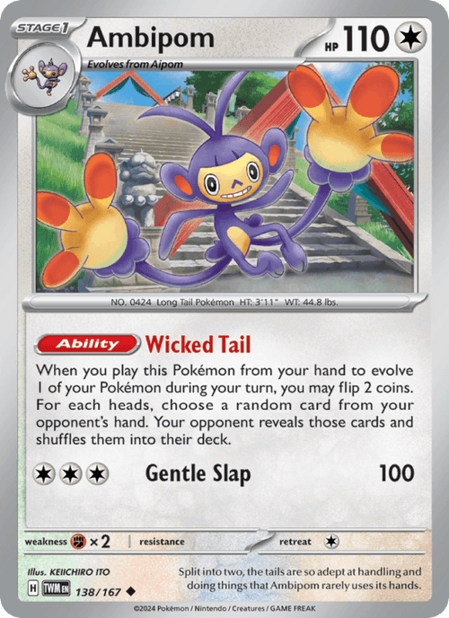 Ambipom 138/167 Twilight Masquerade English Pokémon card