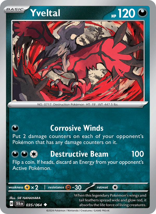 Yveltal 35/64 Shrouded Fable English Pokémon card