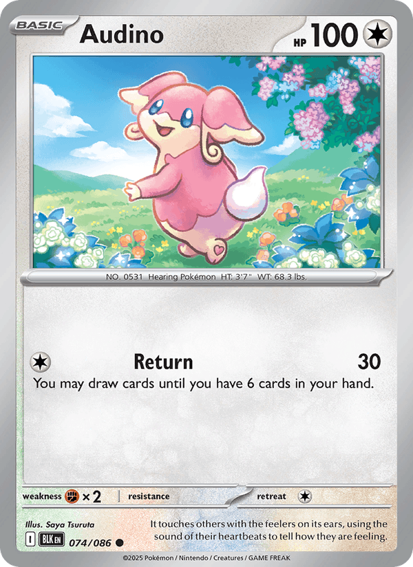 Audino 74/86 Black Bolt English Pokémon card