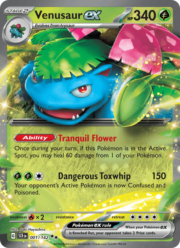 Venusaur ex 1/142 Stellar Crown English Pokémon card