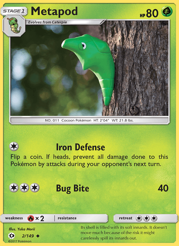 Metapod 2/149 Sun & Moon Base Set English Pokémon card