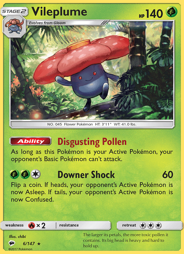 Vileplume 6/147 Burning Shadows English Pokémon card