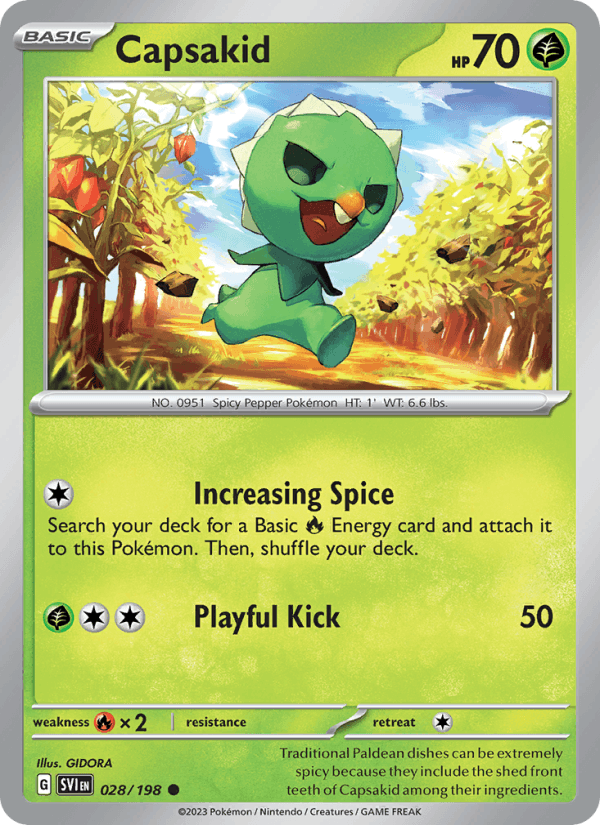 Capsakid 28/198 Scarlet & Violet English Pokémon card