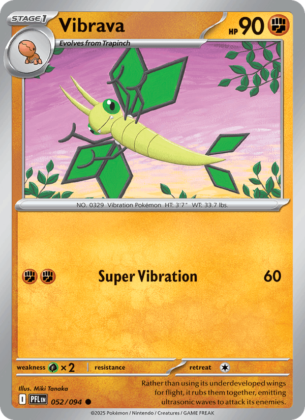 Vibrava 52/94 Phantasmal Flames English Pokémon card