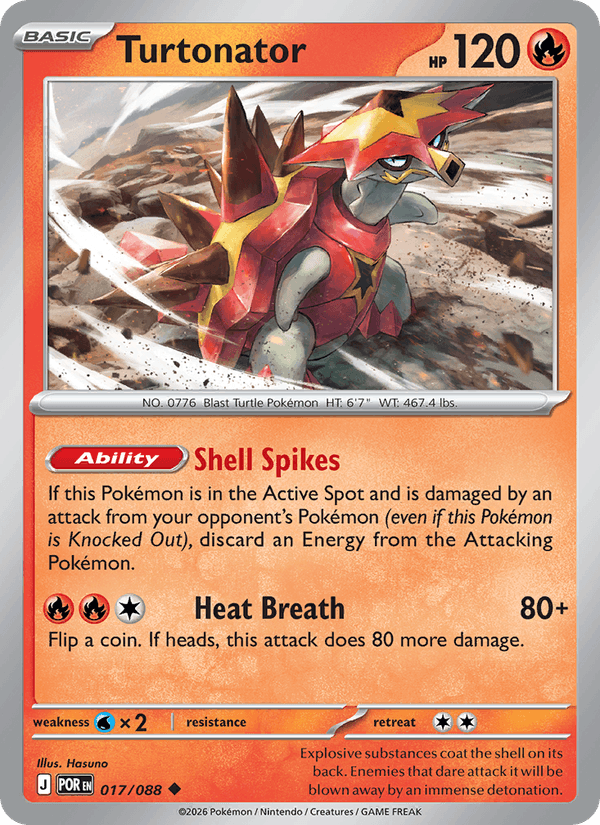 Turtonator 17/88 Perfect Order English Pokémon card