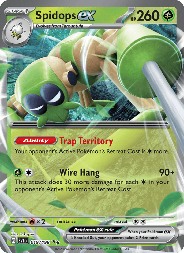 Spidops ex 19/198 Scarlet & Violet English Pokémon card