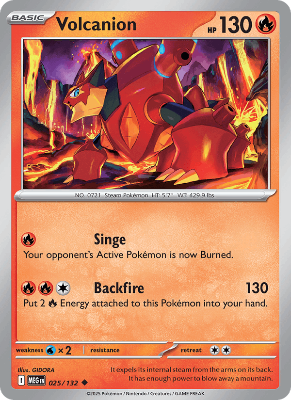 Volcanion 25/132 Mega Evolution English Pokémon card