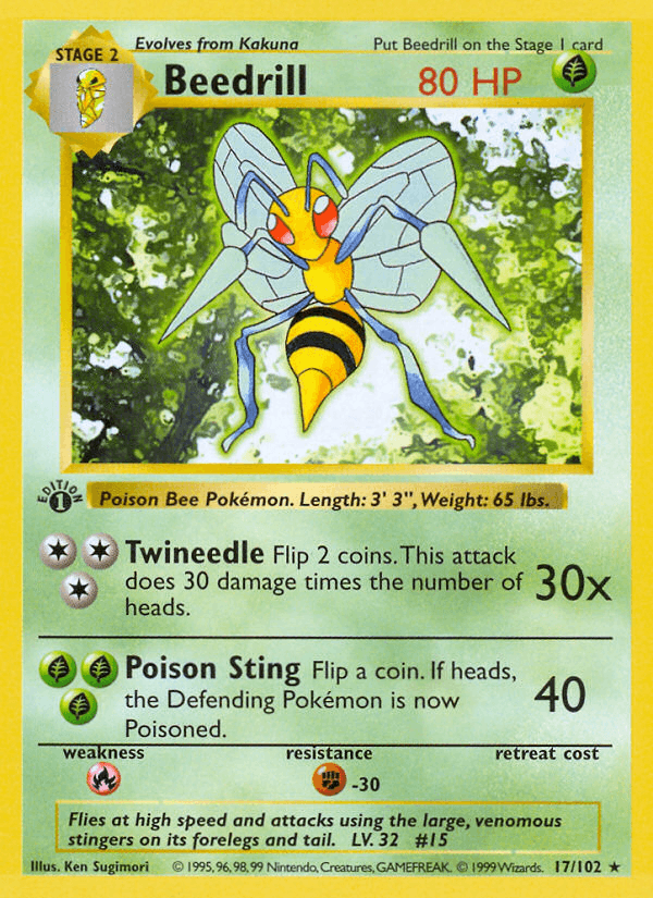 Beedrill 17/102 Base Set English Pokémon card
