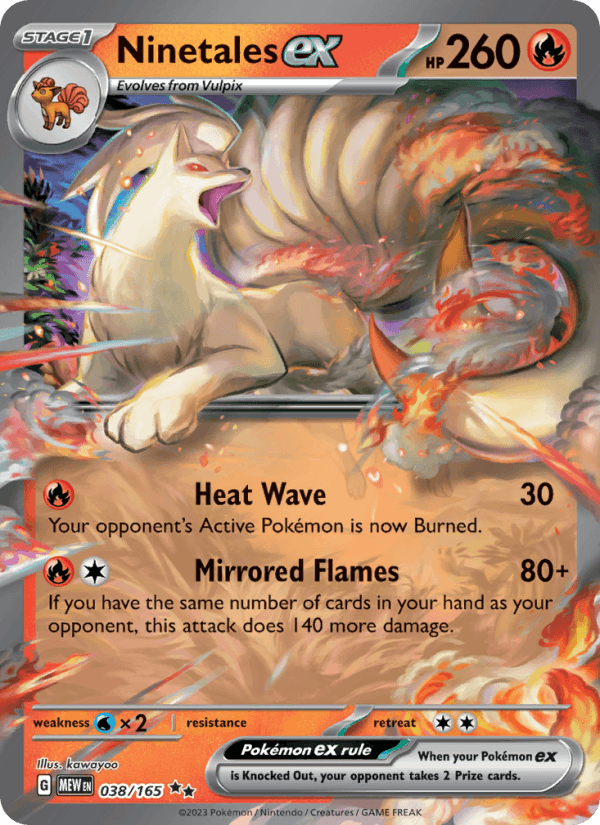 Ninetales ex 38/165 151 English Pokémon card