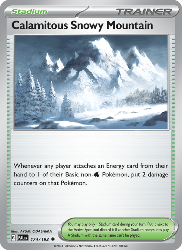 Calamitous Snowy Mountain 174/193 Paldea Evolved English Pokémon card