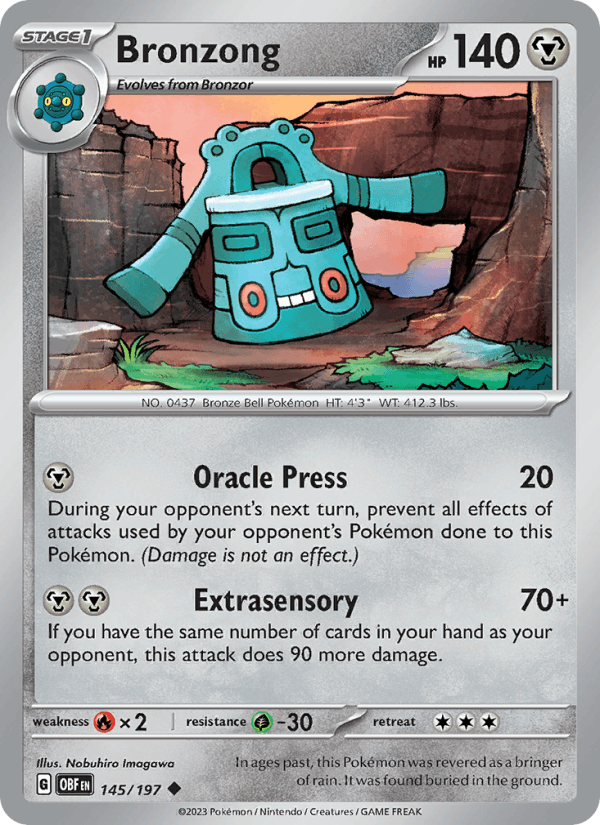 Bronzong 145/197 Obsidian Flames English Pokémon card