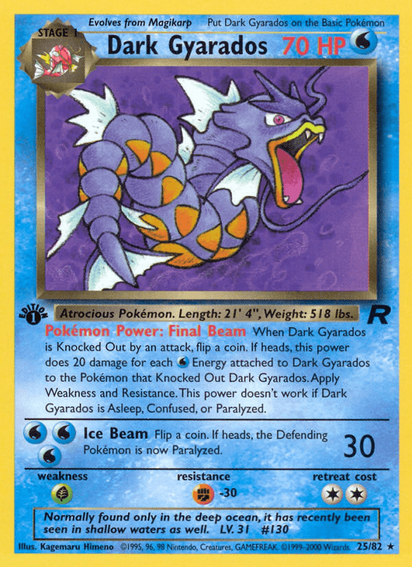 Dark Gyarados 25/82 Team Rocket English Pokémon card